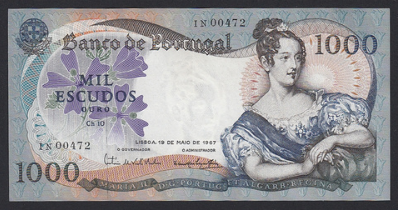 1000 escudos nota d.maria ii